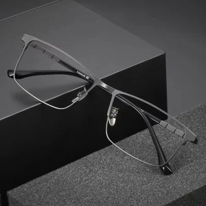 Jiojew Custom Titanium Eyeglass Ultra Light Myopia Eye Glasses Eyewear Rectangle Prescription Optical Eyeglasses Frames for Men