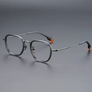 Jiojew Gentleman Retro Style Custom Pure Titanium Spectacles Eyeglasses Custom Prescription Eye Glasses Online Optical Frames
