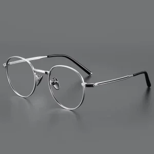 Jiojew Unisex B Titanium IP Classic Retro Round Optical Eyeglasses Frame Spectacles Vintage Eyewear Eye Glasses Frames