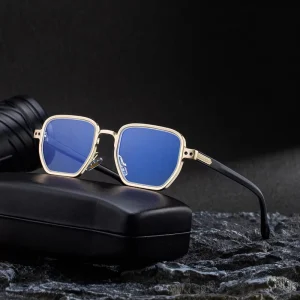 KAJILA Fashion Designer Custom Logo Square Metal Frame UV400 Protection Shades Sun Glasses Sunglasses for Men