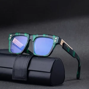 KAJILA Fashion Designer Custom Logo Square Photochromic Blue Light Blocking UV400 Sun Glasses Sunglasses for Men