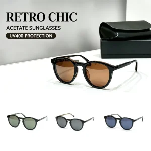 KDB 1018 Round Acetate Sunglasses High Quality UV400 Protection Vintage Frame Unisex Fashion Eyewear for All Face Shapes