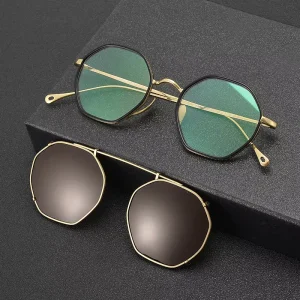 KMN7311 SUN Titanium Optical Frame with Hanging Clip Sunglasses for Men and Women
