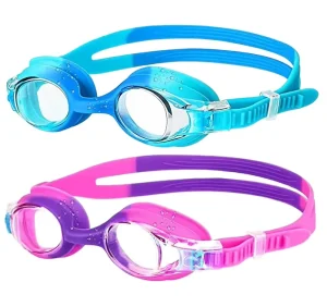 Kids Anti-Fog Silicone Swim Goggles for Ages 3-14