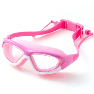 Kids’ Anti-Fog Wide-Vision Swim Goggles with Earplugs