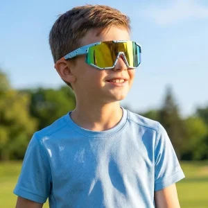 Kids Eco Silicone Sport Riding Sunglasses UV400 Polarized Wrap Goggles Unisex Lightweight Anti Impact Eyewear