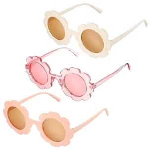 Kids Flower Sunglasses Children Girls Round Flower Glasses Baby Cute Sunglasses Outdoor Beach Colorful Eyewear