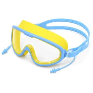 Kids Panoramic Swim Goggles Wide View Anti Fog UV Protection Leakproof Silicone Swimming Goggles For Boys Girls
