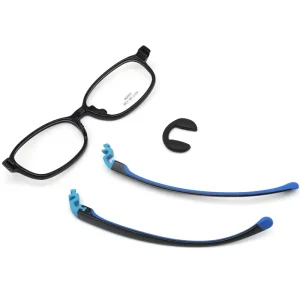 Kids’ Rectangle Shaped TR Reading Glasses Colorful Silicone Prescriptive Fashion Eyewear for Big Kids