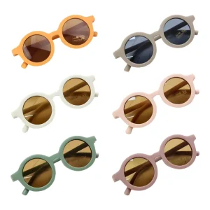 Kids’ Round Colorful Sunglasses with Retro Circle Frames