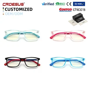 Kids TR90 Ultra Light Eyeglass Frames Colorful Anti Blue Light Optical Glasses Safe Durable Student Computer Reading Eyewear