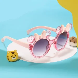 Kids UV400 Bowknot Kitten Sunglasses Lightweight PC Frame