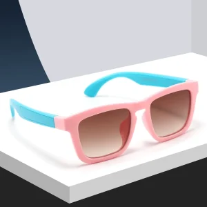 Kids’ UV400 Colorful Square-Frame Sunglasses Unisex