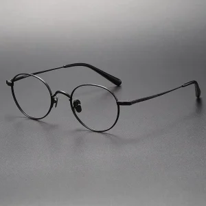 Kmn01TR Best Square Titanium Metal Optical Eyeglass Frame Glasses Eyewear Spectacle Frame Classic Glasses for Travel Work Study