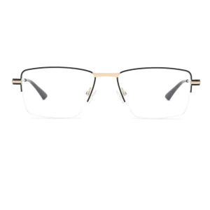L3350 Men’s Square Optical Eyeglasses with Metal Frame