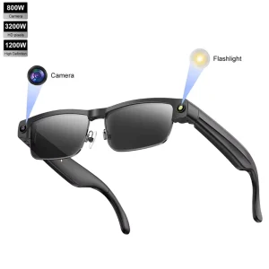 L802 Smart AI Glasses with 800W Pixel Camera Voice Control PVC Frame Type C Charging Real time Translation & AI Assistant