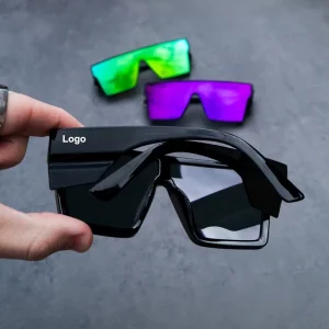 LBA 3408 Purple Green Mirror ANSI Z87+ Oversized Safety Goggles UV400