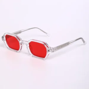 LBAshades 3503F Vintage High Quality Square CP Anti Blue Light Glasses 99% Blocking Gaming Eyewear Red Orange Lens Glasses