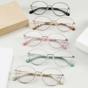 LE6527 Women Luxury Temple Metal Optical Frame High Quality Eyeglasses Frames New Design Eye Glasses