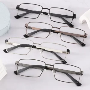 LE8866 Metal Striped Optical Eyeglass Frames for Men