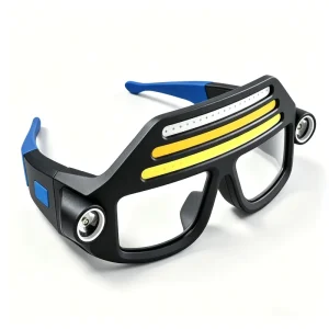 LED Lighted Safety Work Goggles Dual Side Spotlight 3-Headlamp Rechargeable Protective Eyewear for Workshop