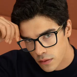 LS223 TR90 Square Optical Eyeglass Frame for Men with Rivets