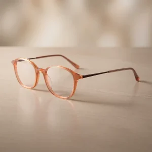 Ladies Elliptical Metal and Acetate Eyeglass Frames