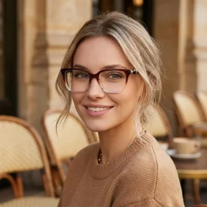 Ladies’ Fashion Acetate Optical Eyeglasses Durable Lightweight Frame Trendy Casual Eyewear