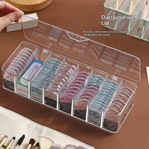 Large Capacity Plastic Dustproof Contact Lens Storage Box Daily Disposable Contact Lenses Rack Dividers Solid Color Multi Pair