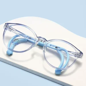 Large Frame Kids Anti Blue Light Glasses AC Lenses Lightweight Student Eye Protection Non Prescription Activity Anti Slip