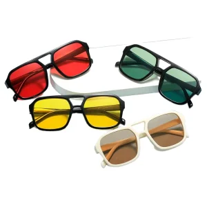 Large Frame Square Custom Plastic Sunglasses Vintage UV400 Women’s and Men’s Eyewear with Logo Promotion Sun Glasses