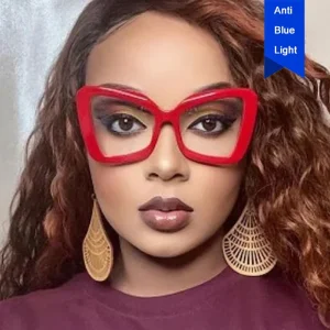 Large Irregular Anti Blue Light Eyeglass Frames for Women