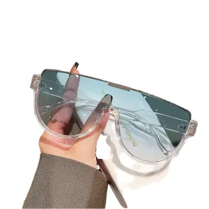 Large Unisex Semi-Rimless Sunglasses, UV400