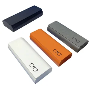 Leather Eyewear Accessory Case, Minimalist Solid Pattern, High-Capacity Storage