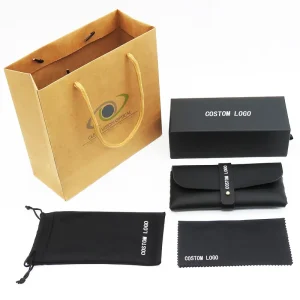 Leather Sunglasses Pouch Glasses Bag Eyeglasses Case Eyewear Packaging Set with Custom Logo