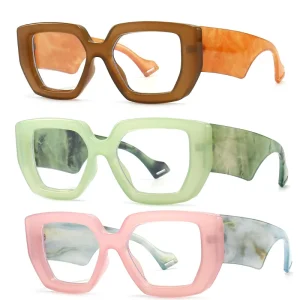 Lentes Clear Thick Frame Blue Light Filter Optical Frames Men Colorful Leopard Eyeglasses