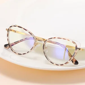 Leopard Cat-Eye TR90 Optical Frames for Women Ultralight Anti-Blue-Light Prescription Glasses