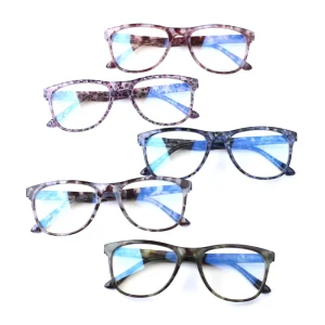 Leopard Print PC Reading Glasses with Anti-Blue-Light Lenses and Spring Hinges