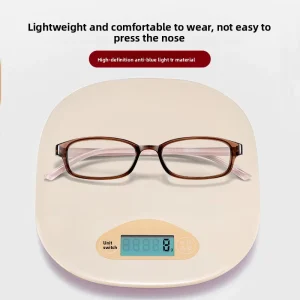 Lightweight Blue Light Blocking Reading Glasses with Transparent Lenses for Women