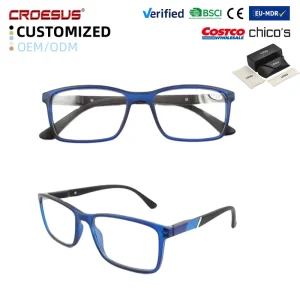 Lightweight Full-Rim Square Reading Glasses, Anti-Fatigue, Unisex