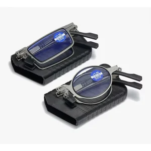 Lightweight Portable Anti Blue Light Metal Frame Multicolor Foldable Presbyopia Glasses for Men