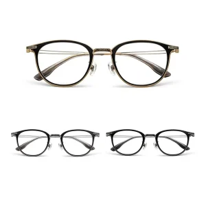 Lightweight Semi Titanium Eyeglass Frames Men Women Ultra Thin Durable All Day Comfortable Wear for Reading Driving Office Work