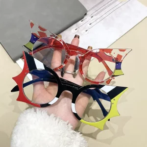 Little Devil Bat-Shape Eyeglass Frames, Anti-Blue Light, PC and AC Lens Material