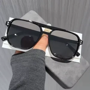 Logo PC Retro Metal Sunglasses Unisex Transparent Frame Fashion Design