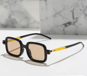 Lucky New Fashion Vintage Small Square Frame Sunglasses Transparent Multi Colored Sun Glasses for Men
