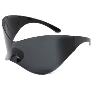 Lucky Rimless Big Lens Sun Glasses Future Personality Y2K Shades Oversized Face Shield Outdoor Sports Style Sunglasses