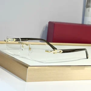 Luxury Brand Diamond Cut Frameless Fashion Pilot Optical Glasses Irregular Square Computer Reading Business Designer Glasses