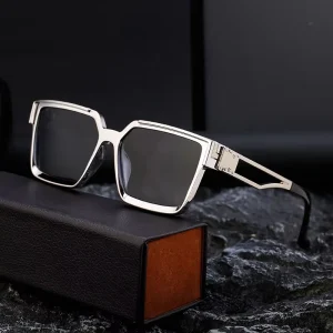 Luxury Designer Polarized Sunglasses with Square Frame Blue Black Unisex for Men Women Classic Sexy Style