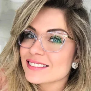 Luxury Metal Transparent Glasses Spectacle Frame Optical Frames Cat Eye Women Optical Transparent Crystal Glasses Frame