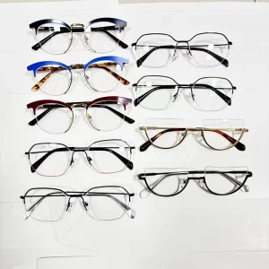 Luxury Square Full Frame Acetate Metal Optical Frame Hand Polished Solid Eyebrow Thin Metal Frame Unisex Fashion Glasses Frame